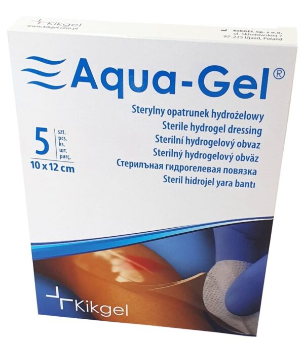 Aqua-Gel – tai tvarstis sunkiai gyjancioms zaizdoms. 12x12 cm militra